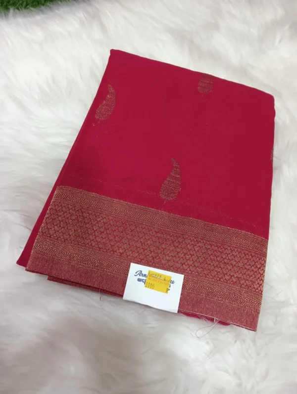 GEORGETTE SAREE RICH PALLU WITH BUTTA STYLE BLOUSE