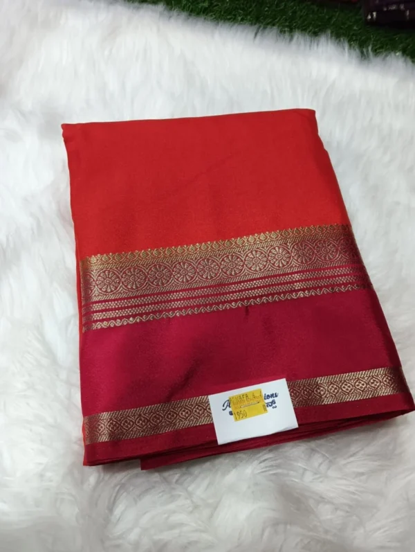 CRAPE SILK SAREE RICH PALLU WITH CONTRAST BLOUSE