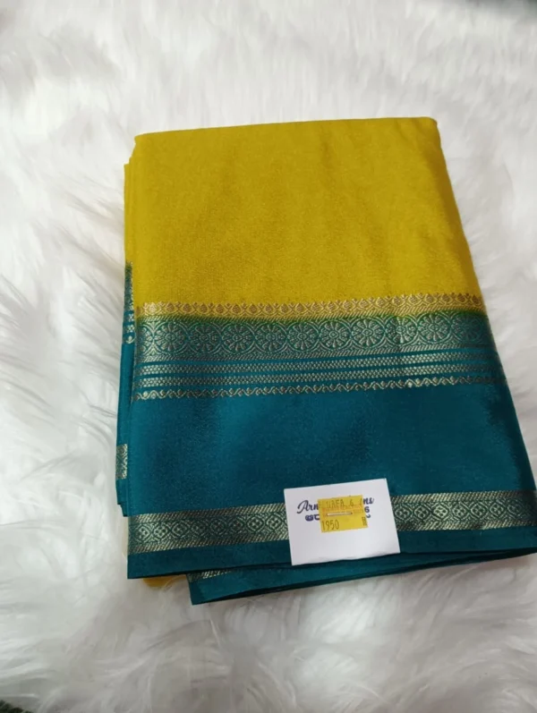 CRAPE SILK SAREE RICH PALLU WITH CONTRAST BLOUSE