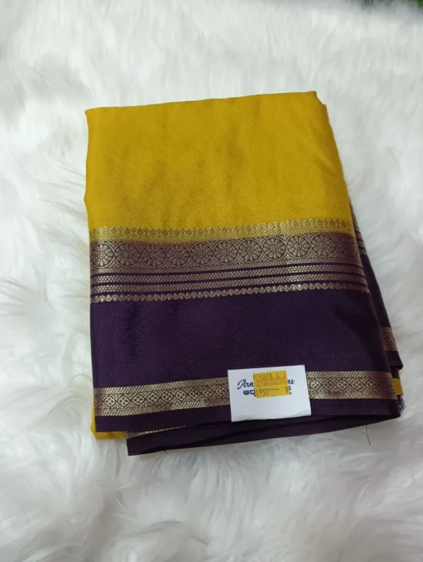 CRAPE SILK SAREE RICH PALLU WITH CONTRAST BLOUSE